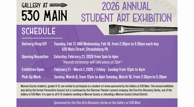 Gallery at 530 Main Hosts Annual Student Art Exhibition with Opening Reception on February 21, 2026