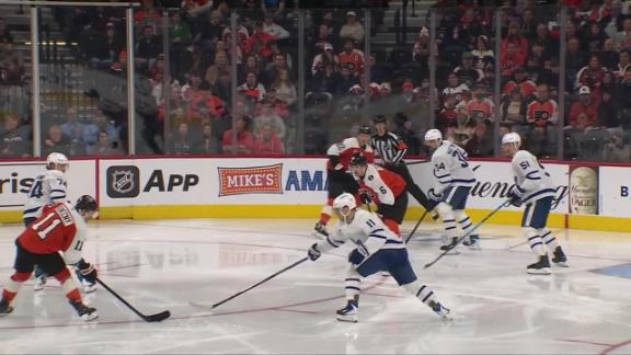 Laughton scores in return to Philly, and Maple Leafs top Flyers 2-1 on Cowan's goal in OT