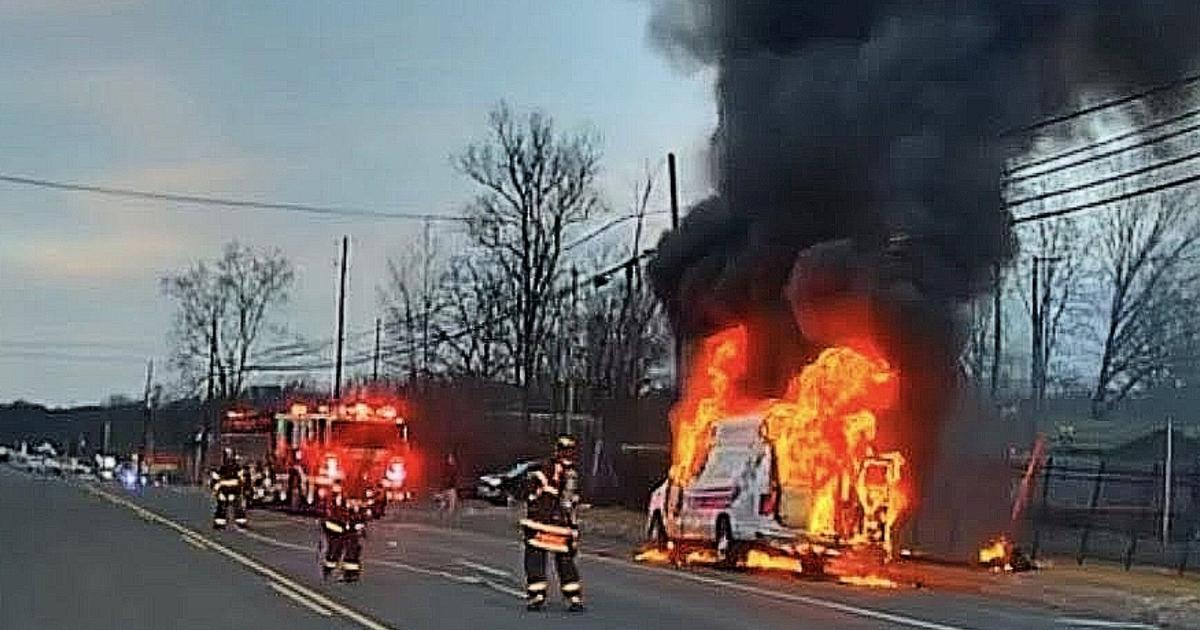 Oxygen tank explosion sets ambulance ablaze in Richland Twp. | Southeastern Pennsylvania