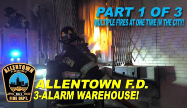 Allentown, PA, Firefighters Battle simultaneous Warehouse and Rowhome Fires