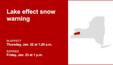 NY weather: Lake effect snow warning issued for Wyoming and Erie counties until Friday afternoon