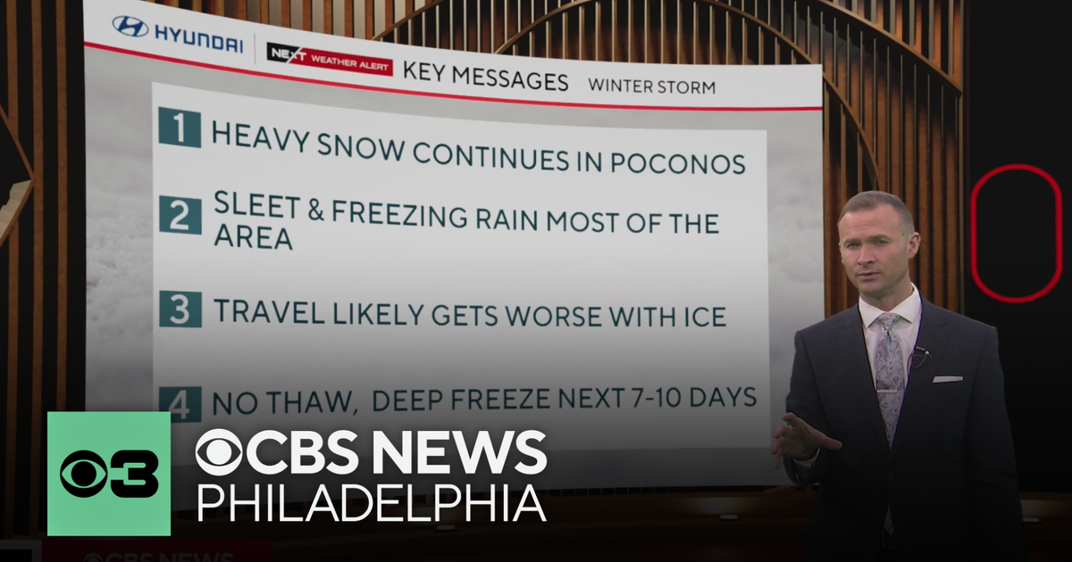 Snow switches to sleet, freezing rain across the Delaware Valley, deep freeze continues this week