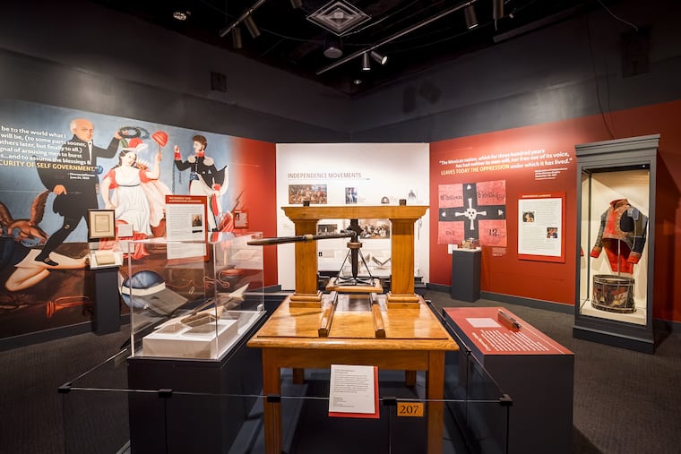 At Philadelphia's Museum of the American Revolution, a printing press from the Biblioteca Nacional de Chile (National Liberary of Chile) in Santiago is part of the exhibition 'The Declaration's Journey.' The museum received a 2.2 million NEH grant.