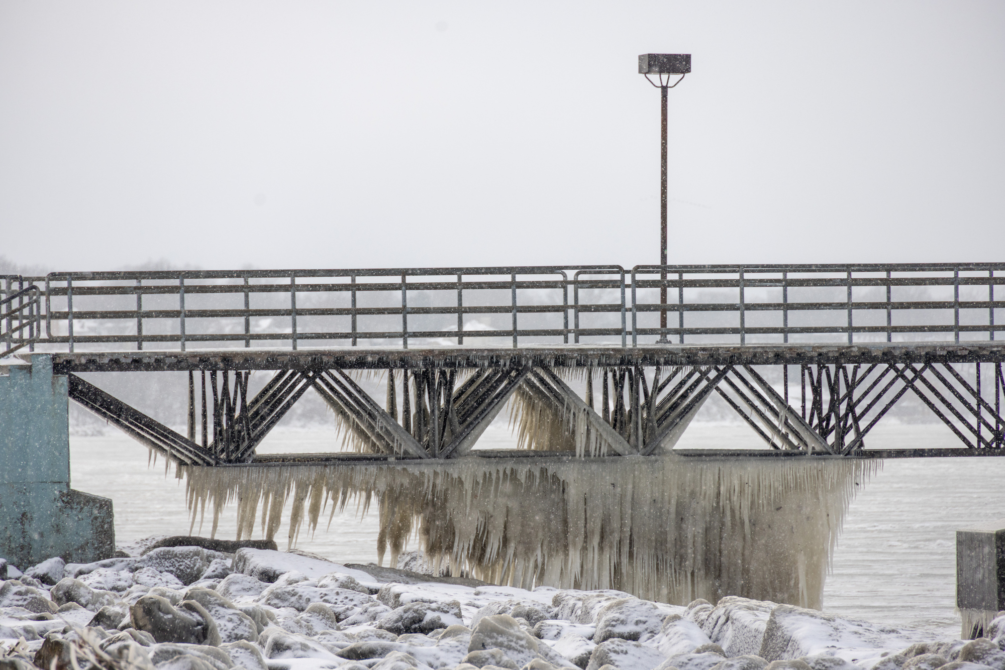 beautiful ice sculptures along the lake erie shoreline