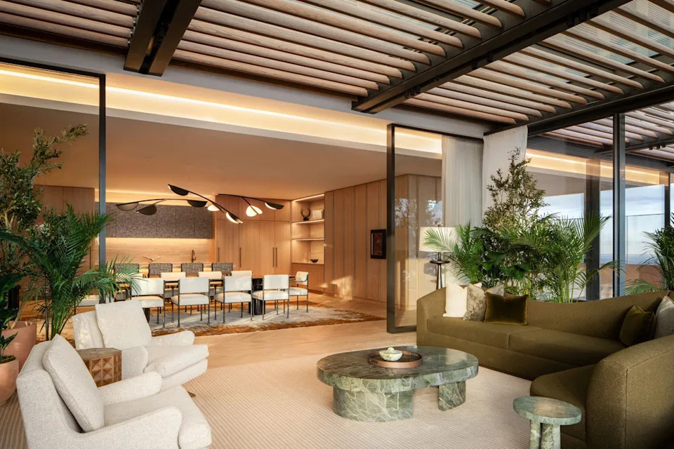 Joe Thomas/Four Seasons Hotels and Resorts Seating on the terrace of the Sky Terrace Penthouse Suite.