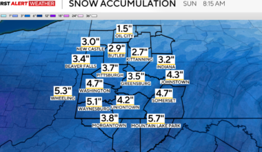 Saturday morning forecast in Pittsburgh shows weekend snowstorm could bring up to 15 inches
