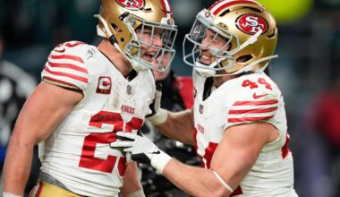 Christian McCaffrey, hobbled 49ers end Eagles’ title defense with fourth-quarter rally