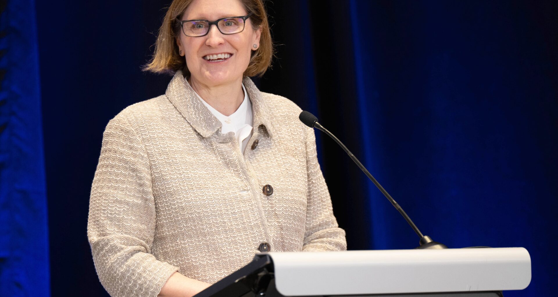 Anna Paulson at a previous speaking engagement.