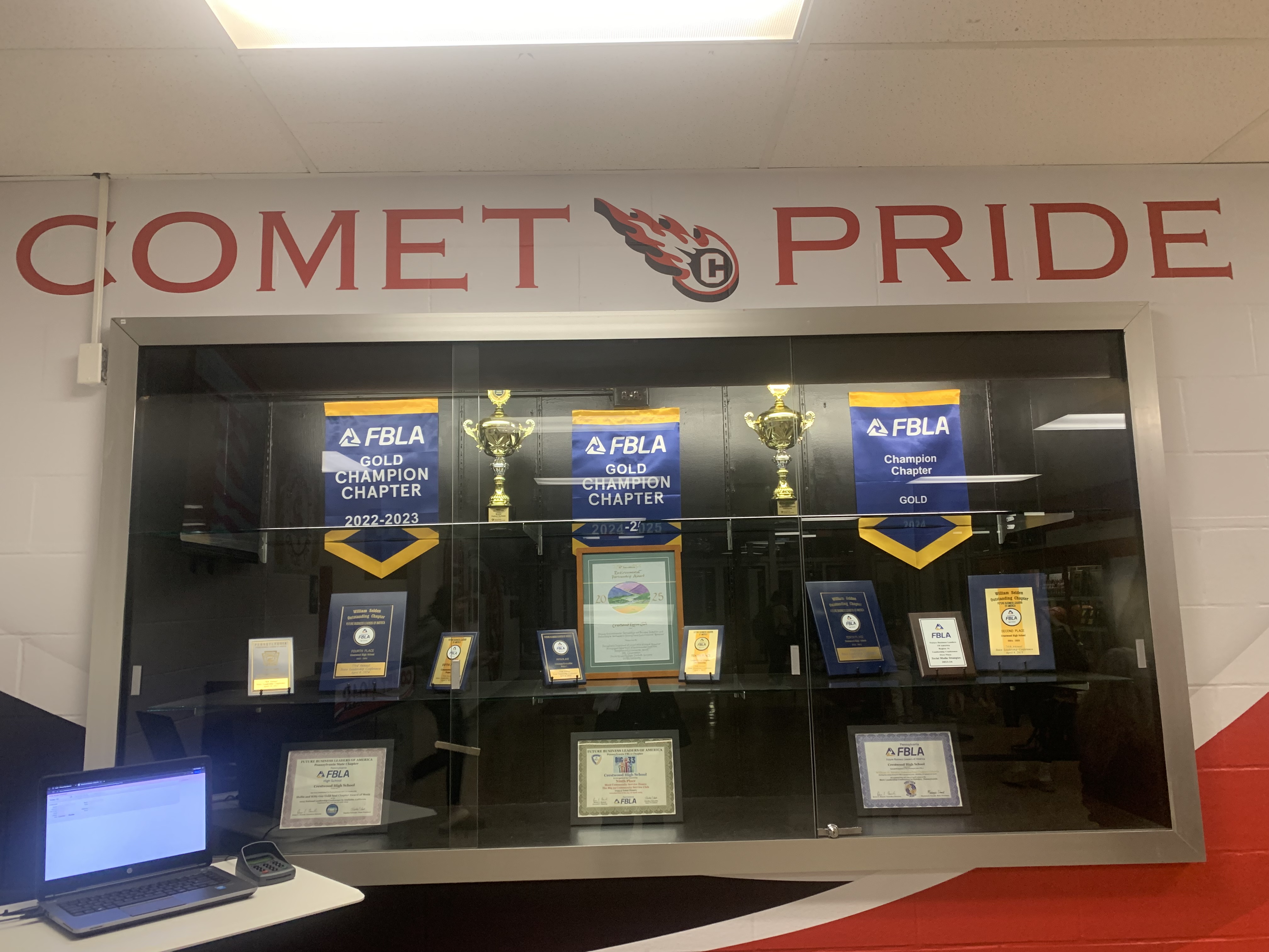 Crestwood FBLA trophy case (CHRISTOPHER DOYLE/STAFF PHOTO)