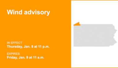 Wind advisory issued for Southern Erie until Friday midday – gusts as high as 50 mph