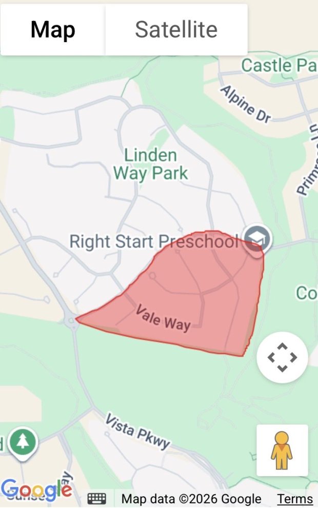 The shelter-in-place area that was in effect briefly on the morning of Thursday, Jan. 22. (Courtesy of Erie Police Department)