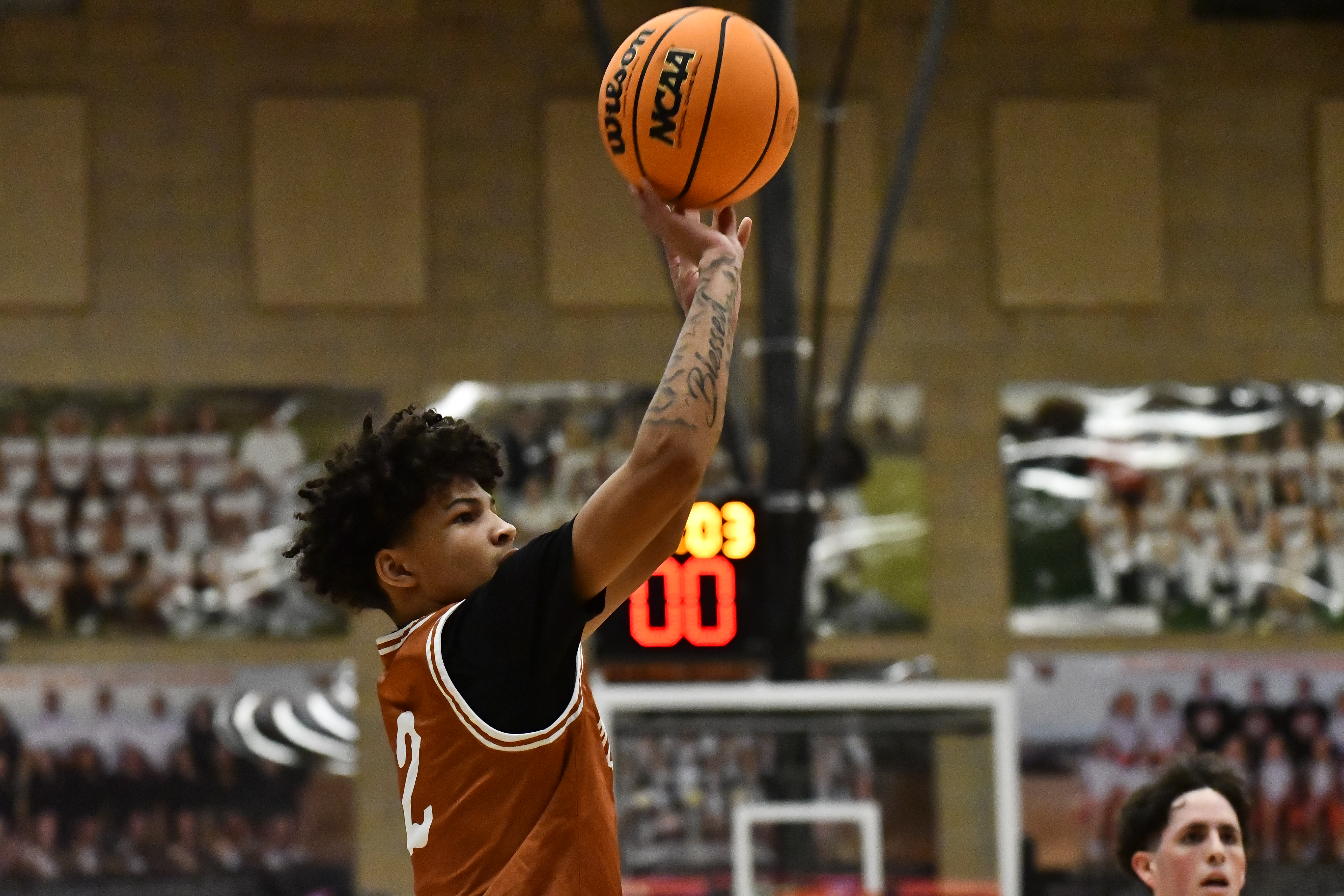 Mead's Seth Coet takes a shot during the Mavericks' game...