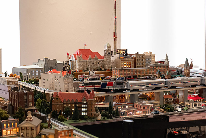 A miniature exhibit detailing Scranton's history at the Everhart Muesum in Scranton.