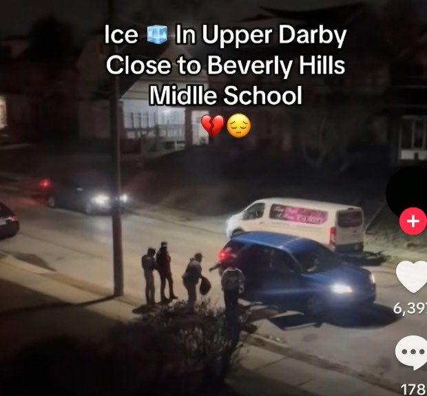 Images gather from TikTok allegedly show ICE agents convening in Upper Darby over the weekend. (Courtesy TikTok)