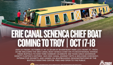 Erie Canal Boat Seneca Chief to Dock at Troy Marina October 17–18 as Part of Bicentennial Voyage • Troy, NY