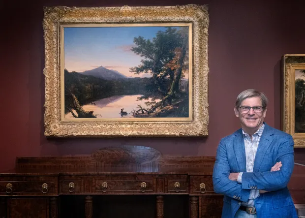 Philadelphia Phillies owner John Middleton is photographed next to a painting to his left, part of his personal collection and soon to be exhibited at the Philadelphia Museum of Art. (Jose F. Moreno/The Philadelphia Inquirer/TNS)