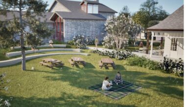 A rendering shows a proposed revitalization project in Gladwyne.