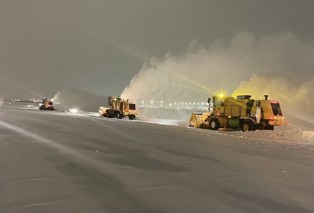 Airport crews working into the night to prepare for flights on Monday. (COURTESY OF PHILADELPHIA INTERNATIONAL AIRPORT) 