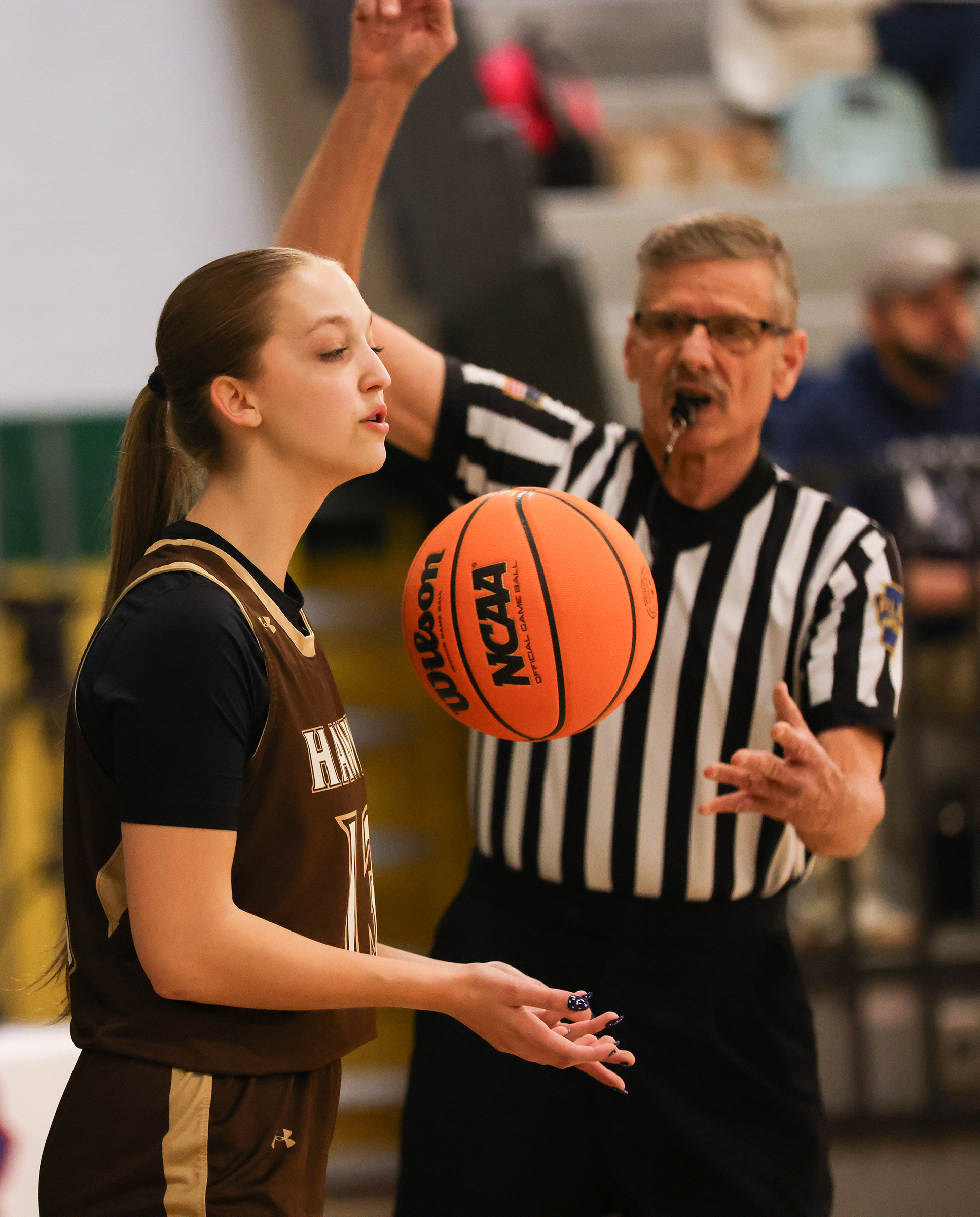 Bethlehem Catholic’s Kendall Nickischer (13) takes the balll during a game at Emmaus on Jan. 12, 2026.
