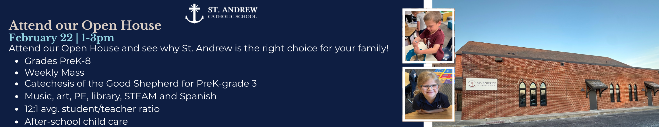 Banner Ad - 1140x220 - St Andrews Catholic School Open House