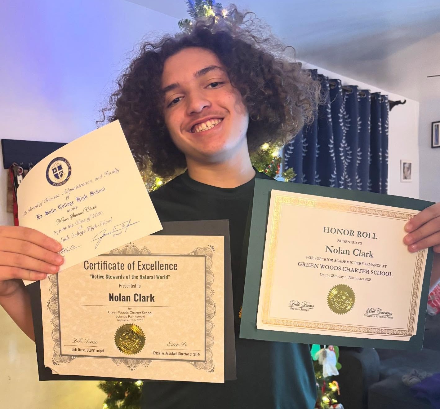 Eighth grader Nolan Clark was in the spotlight getting his...