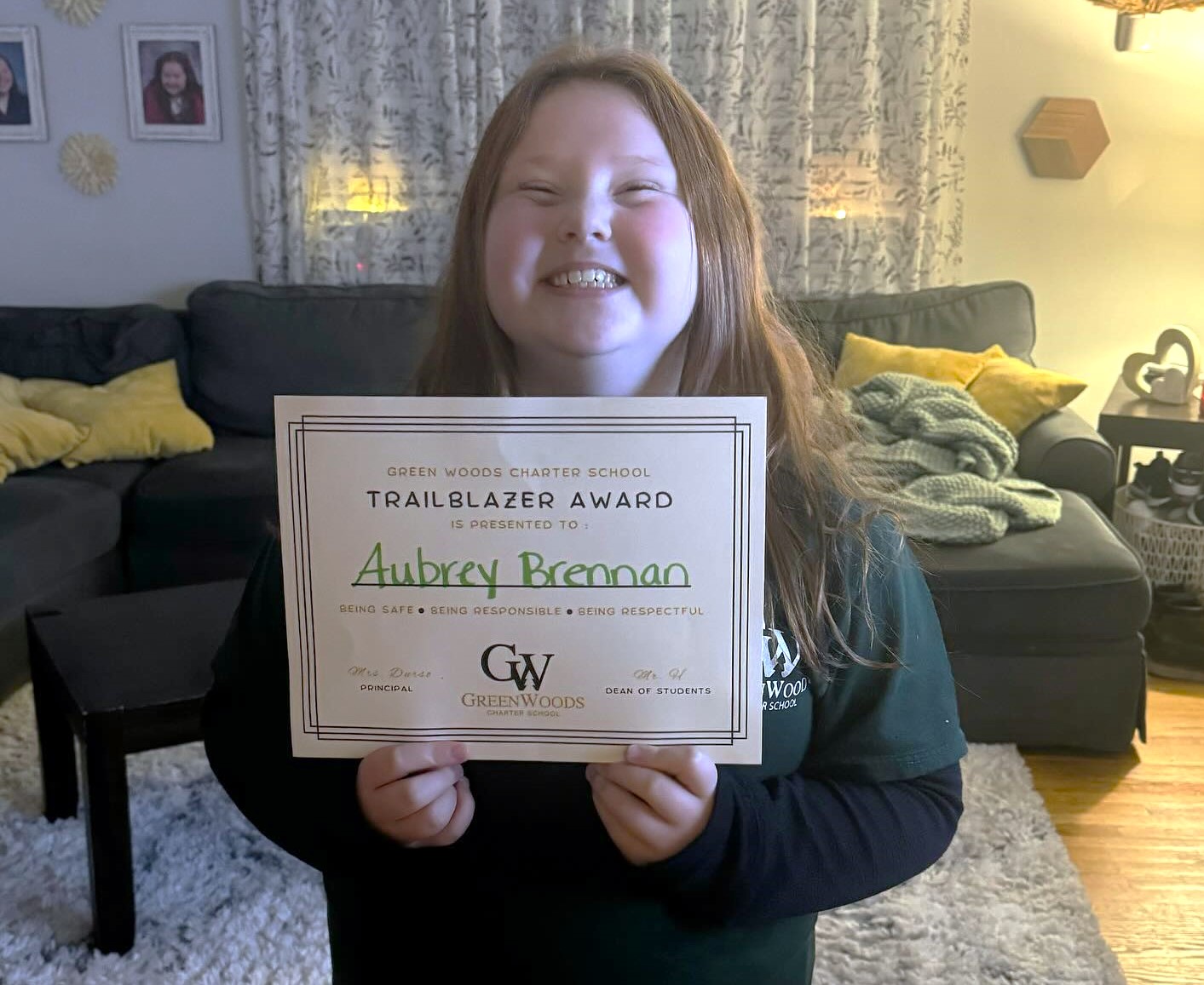Green Woods student Aubrey Brennan was on Cloud Nine after...