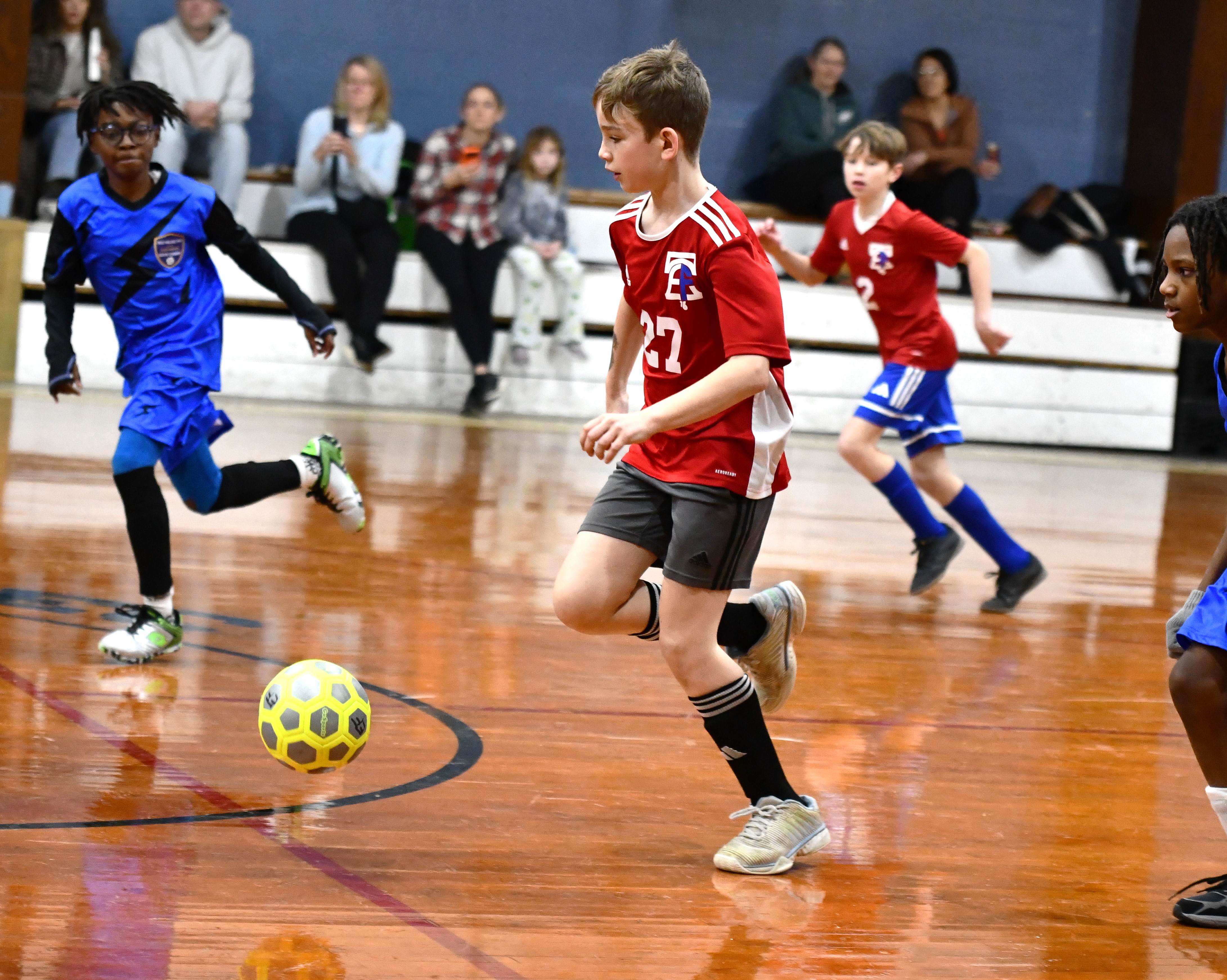 East Falls Jackson Crawford motors upfield with a full head...