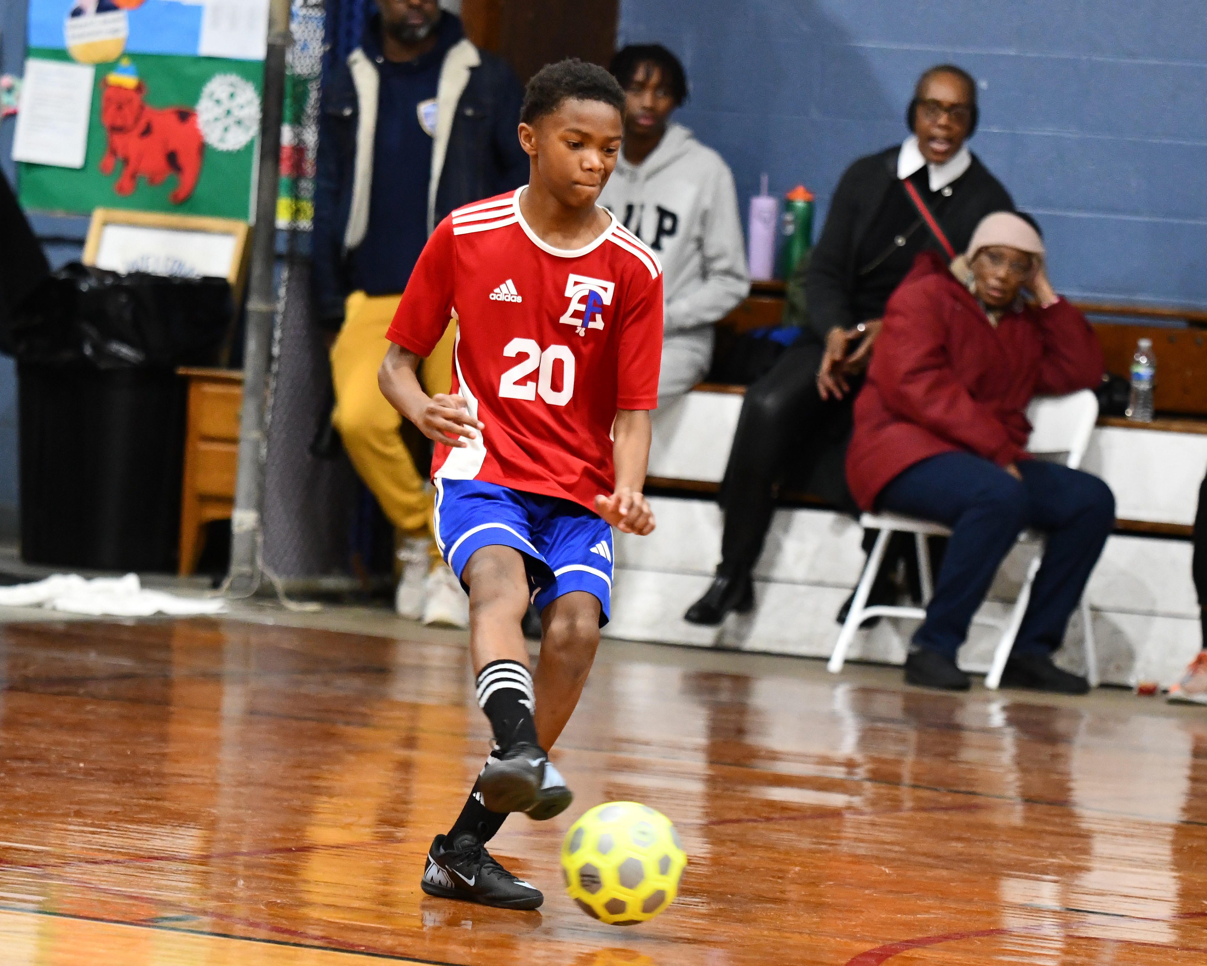 East Falls Kendall McClenton Canty nudges the ball to a...