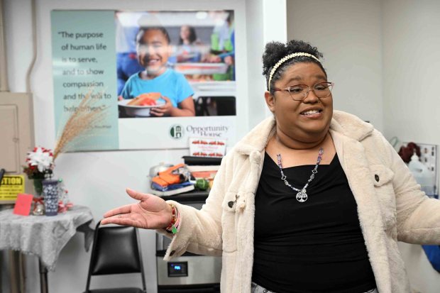 Arianna Austin says she has found stability and community while living at Opportunity House. (BILL UHRICH/READING EAGLE)