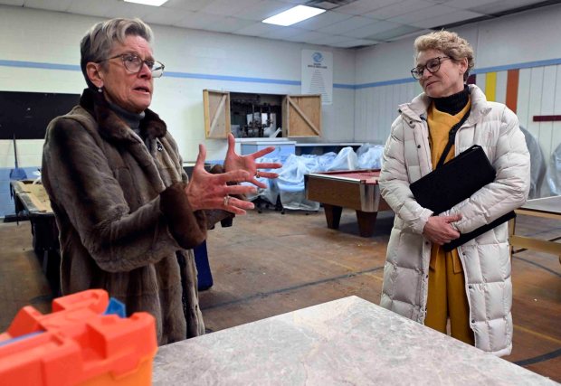 Olivet board chair P. Sue Perrotty speaks with U.S. Rep. Chrissy Houlahan during a tour of the Olivet Boys and Girls Club at 724 Mulberry St. on Thursday, Jan. 29, 2026. (BILL UHRICH/READING EAGLE)