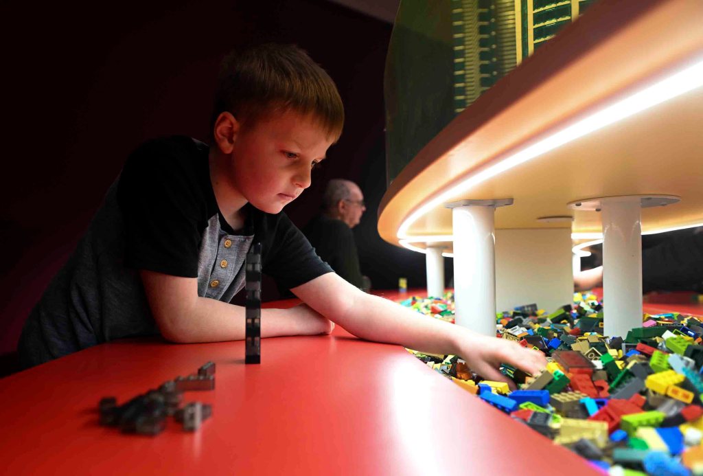 Reading Public Museum hosts LEGO tower exhibit.
