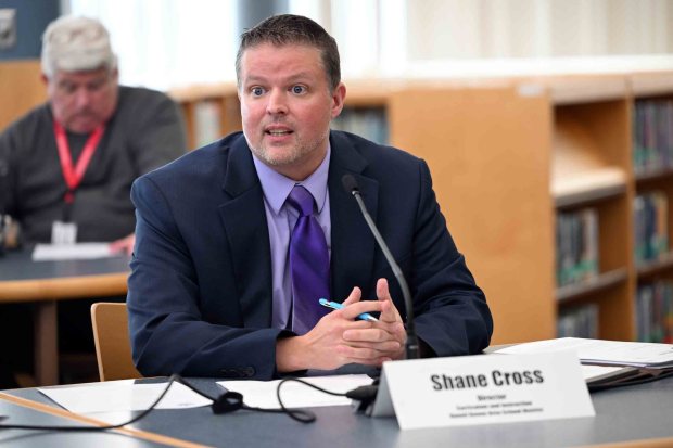 Shane Cross, director of curriculum and instruction at the Daniel Boone School District, speaks during a public hearing with the Senate Majority Policy Committee on improving reading outcomes at the Daniel Boone Middle School in Amity Township on Monday, Jan. 12, 2026. (BILL UHRICH/READING EAGLE)