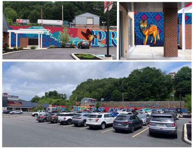 A rendering depicts how the the mural created by Alvernia University's Total Experience Learning Institute would look on the parking lot of Pottsville CollegeTowne. (SUBMITTED)