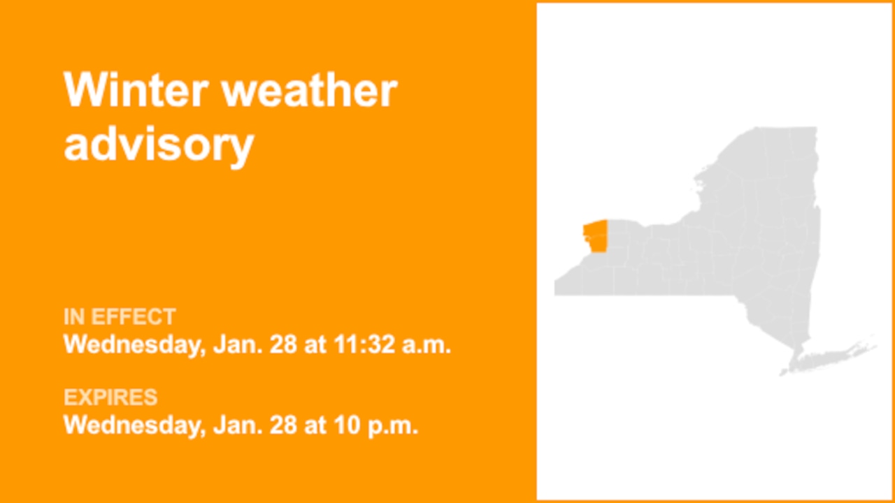 NY weather: Winter weather advisory active for Niagara and Erie counties until Wednesday night