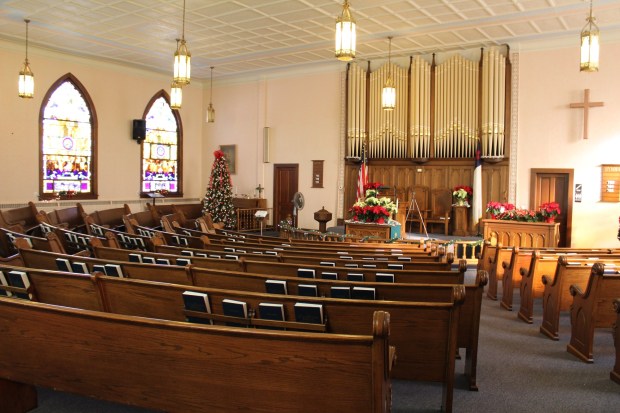 The inside of Dickson City Community Church is seen at 516 Jackson St. (Danielle Karwaski/For The Valley Advantage)