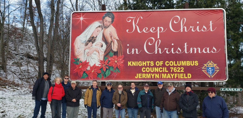 Jermyn Knights of Columbus Council 7622 sponsors Christmas billboard