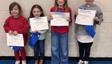 Mid Valley Elementary Center recognizes Outstanding Spartans for November