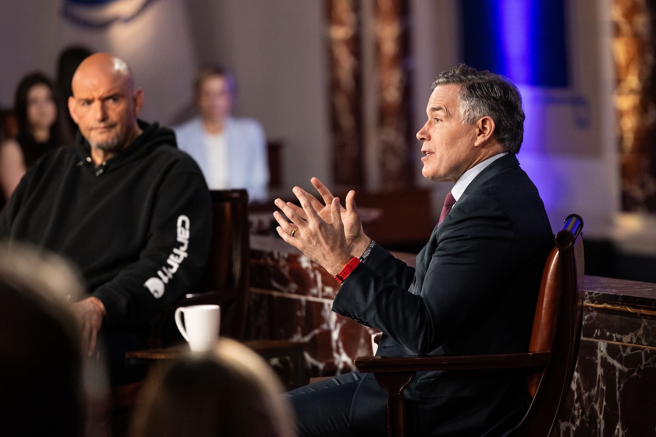 U.S. Senators John Fetterman, left, and David McCormick