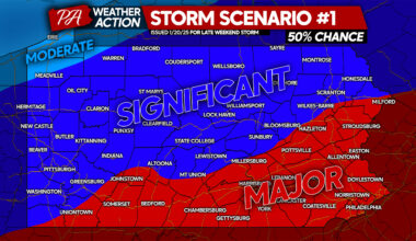 Scenarios for Potential Late Weekend Major Snowstorm in Pennsylvania