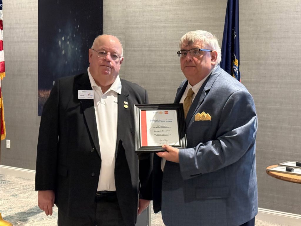 Rotary service award to Joseph Riccardo for a polio-free world – Scranton Times-Tribune