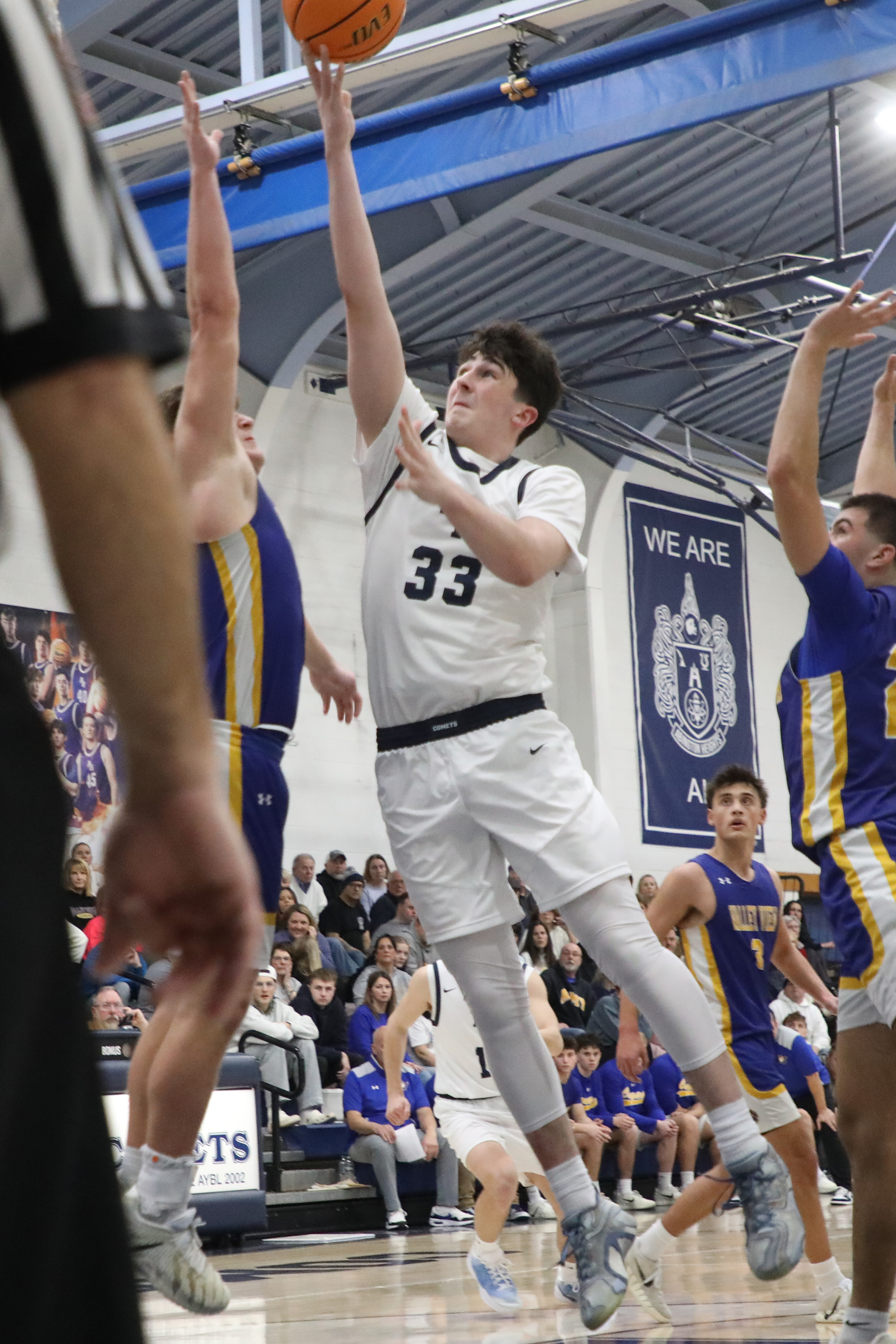 Abington Heights’ Jordan Shaffer takes a shot during the basketball...