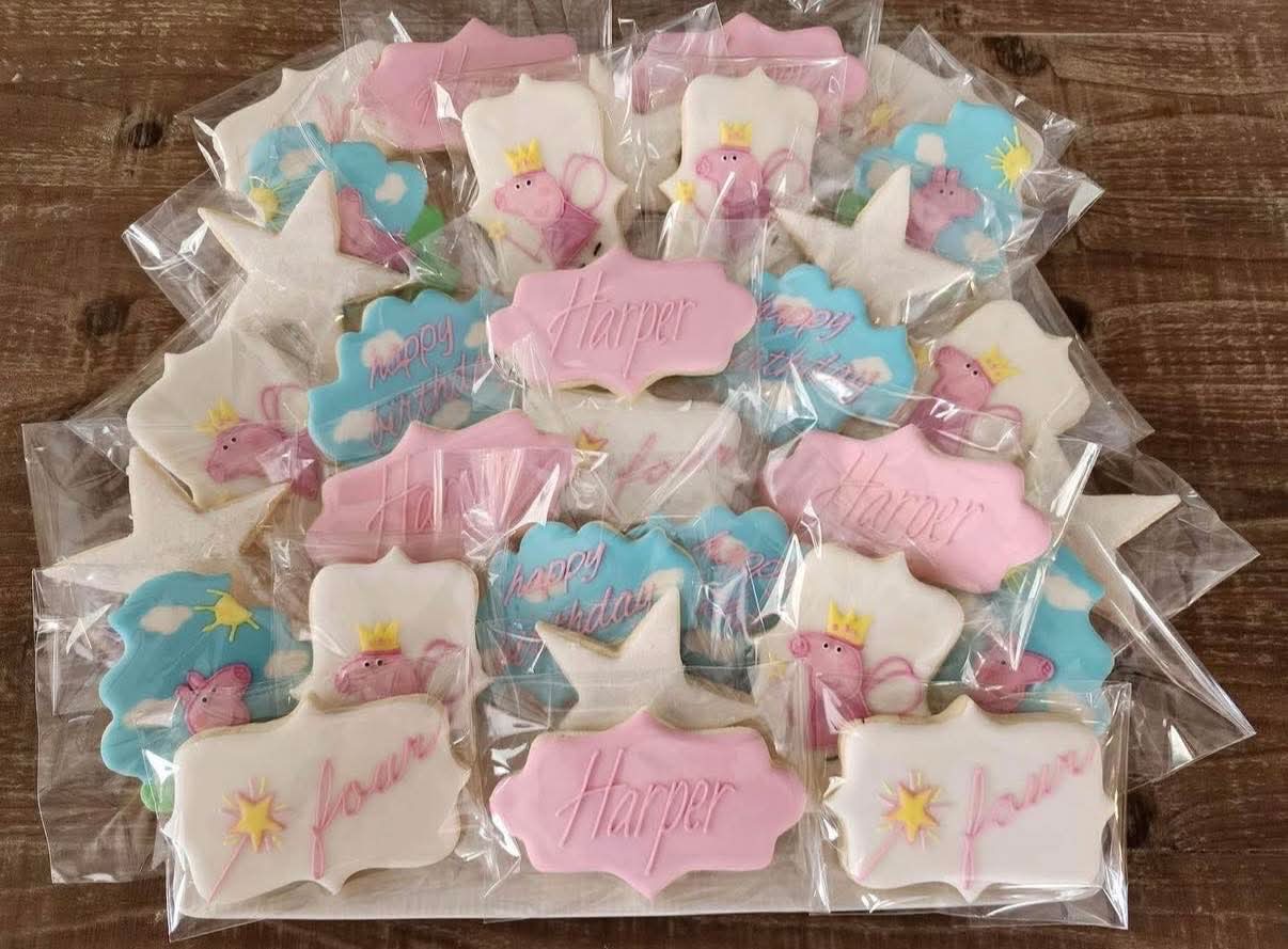 Custom royal iced cookies created for a customer at Blank...