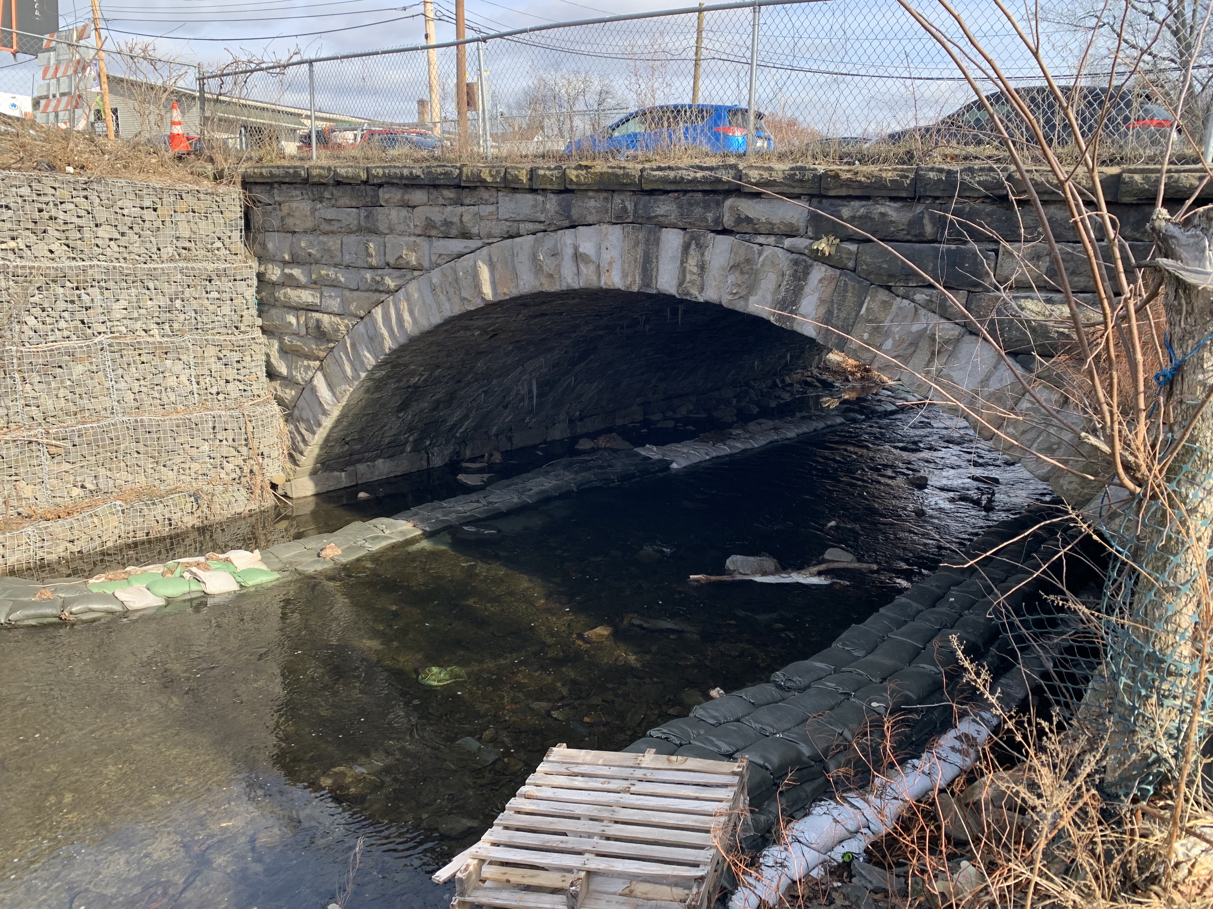 A bridge of North Main Avenue over Leggetts Creek in...