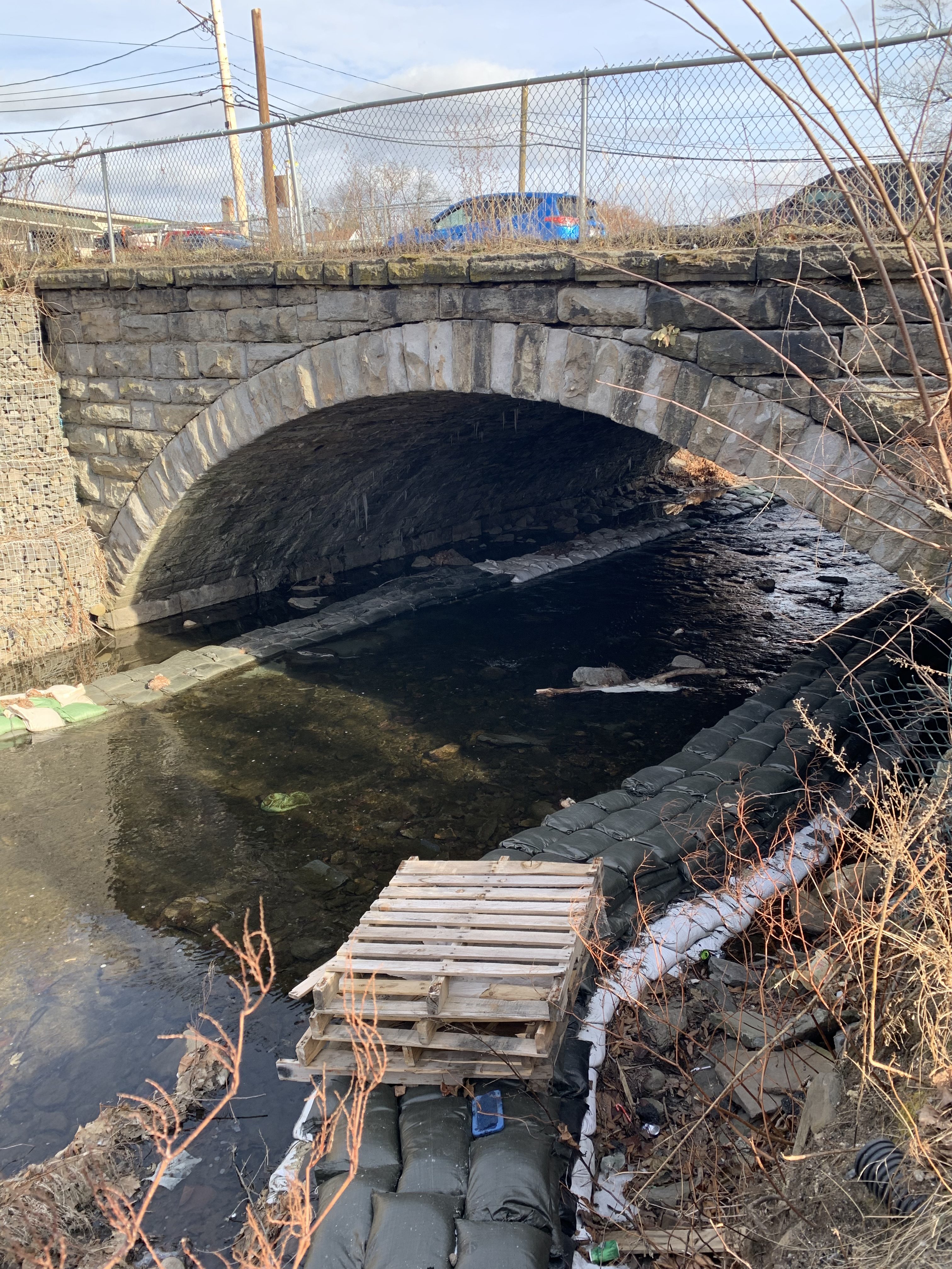 A bridge of North Main Avenue over Leggetts Creek in...
