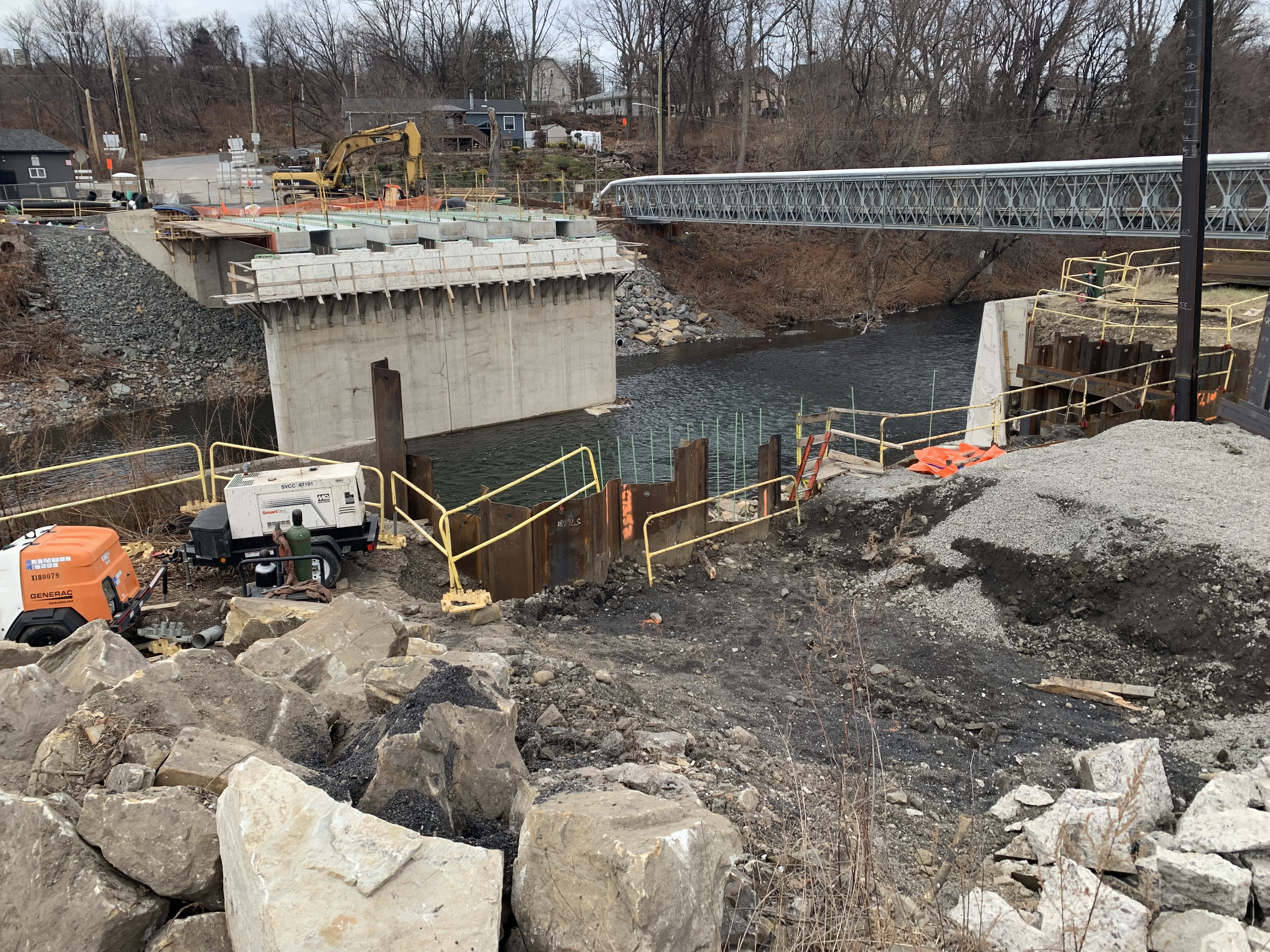 A new Elm Street Bridge being constructed over the Lackawanna...