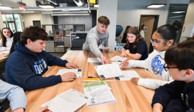 Entrepreneurs from Wyoming Seminary work at Weiss Hall