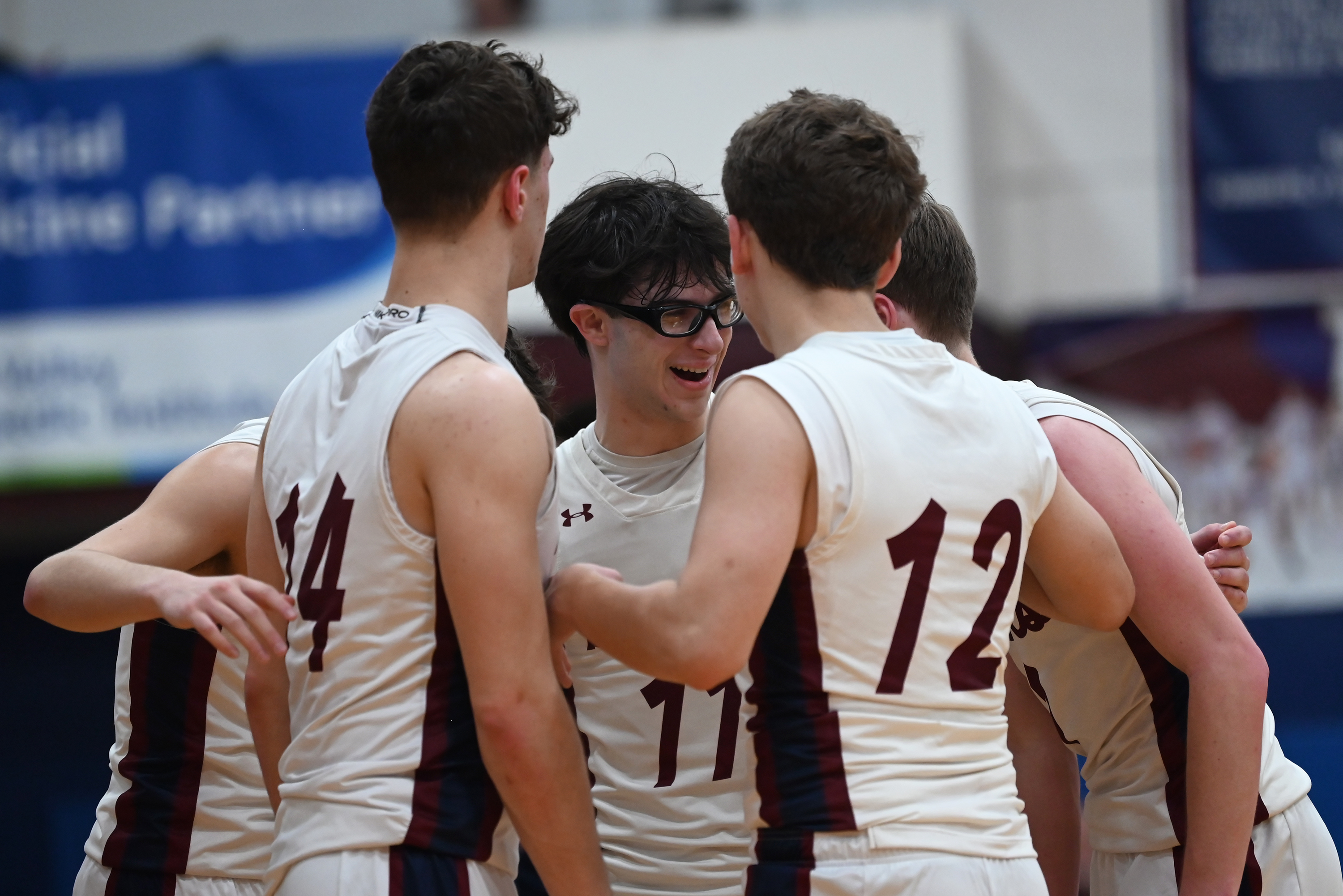 Dunmore players rally together after a time out during the...