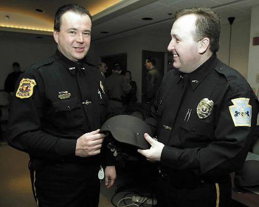 South Abington Police Chief Robert Gerrity, left and Scranton Chief...