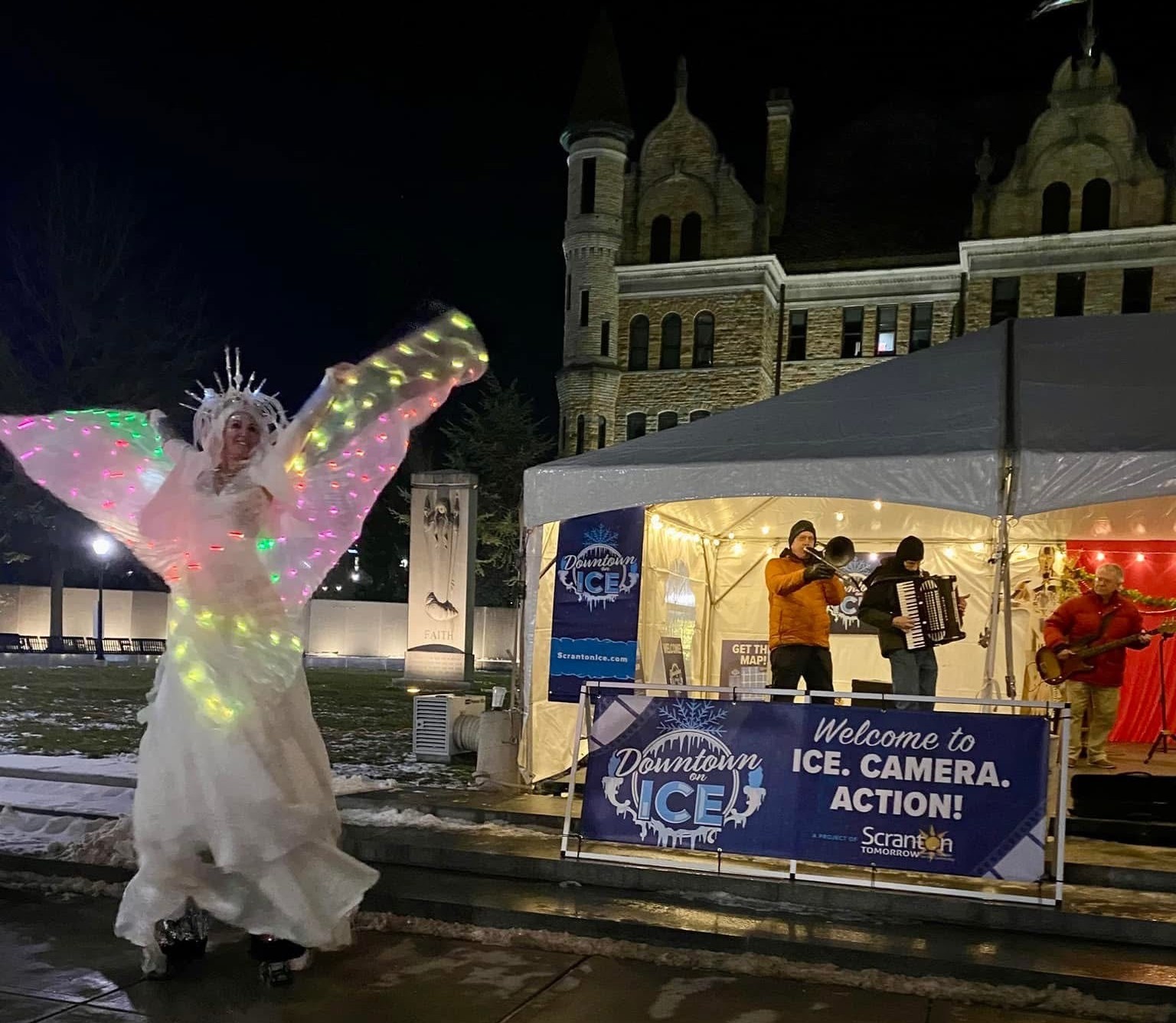 Dani Long Legs and musicians entertain at the 2025 Downtown...