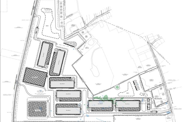Plans for the Project Gravity data center campus depict data centers near the Jermyn border. (SCREENSHOT VIA PROJECT GRAVITY's DEP WATER OBSTRUCTION AND ENCROACHMENT JOINT PERMIT)